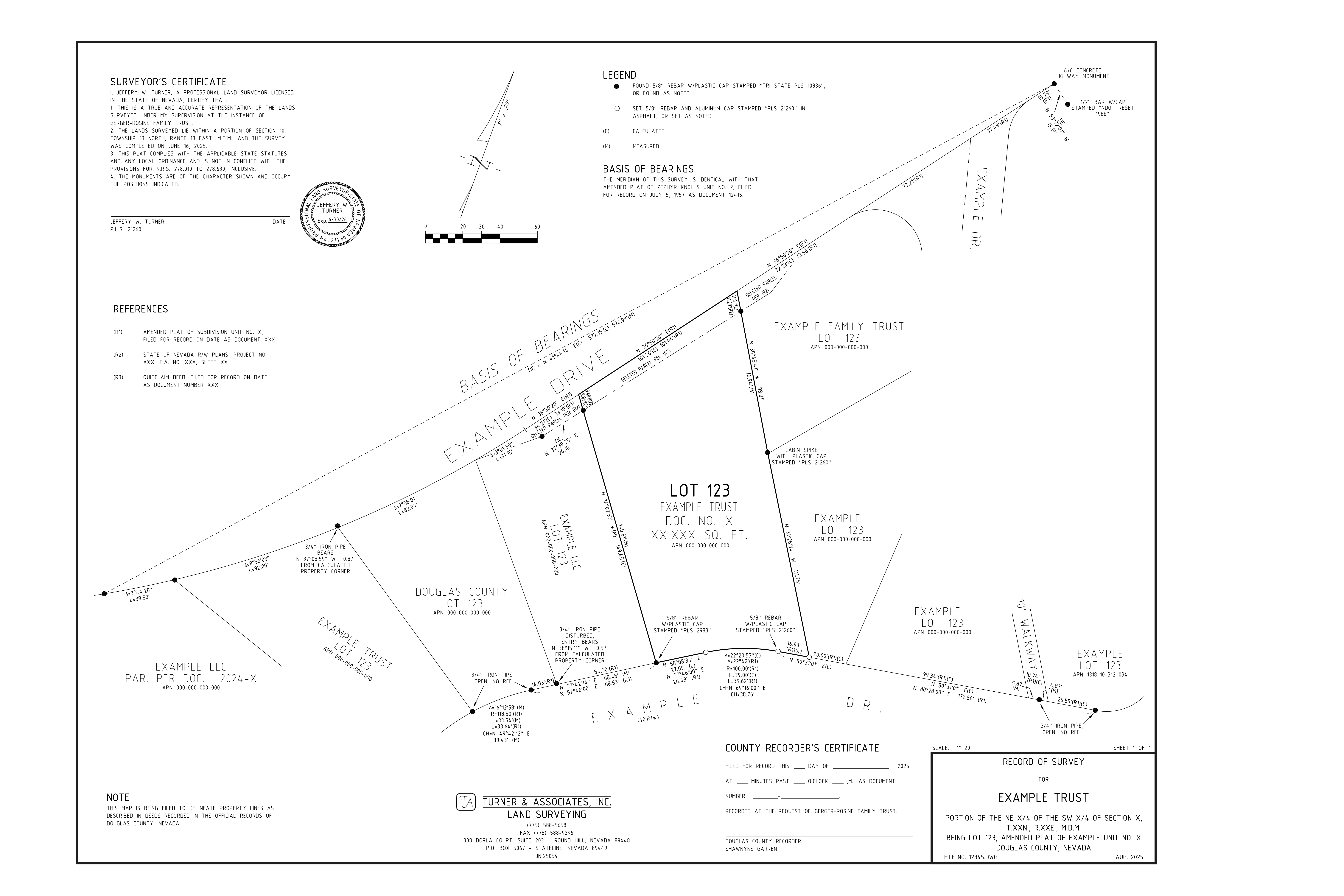 Example boundary survey — Turner & Associates
