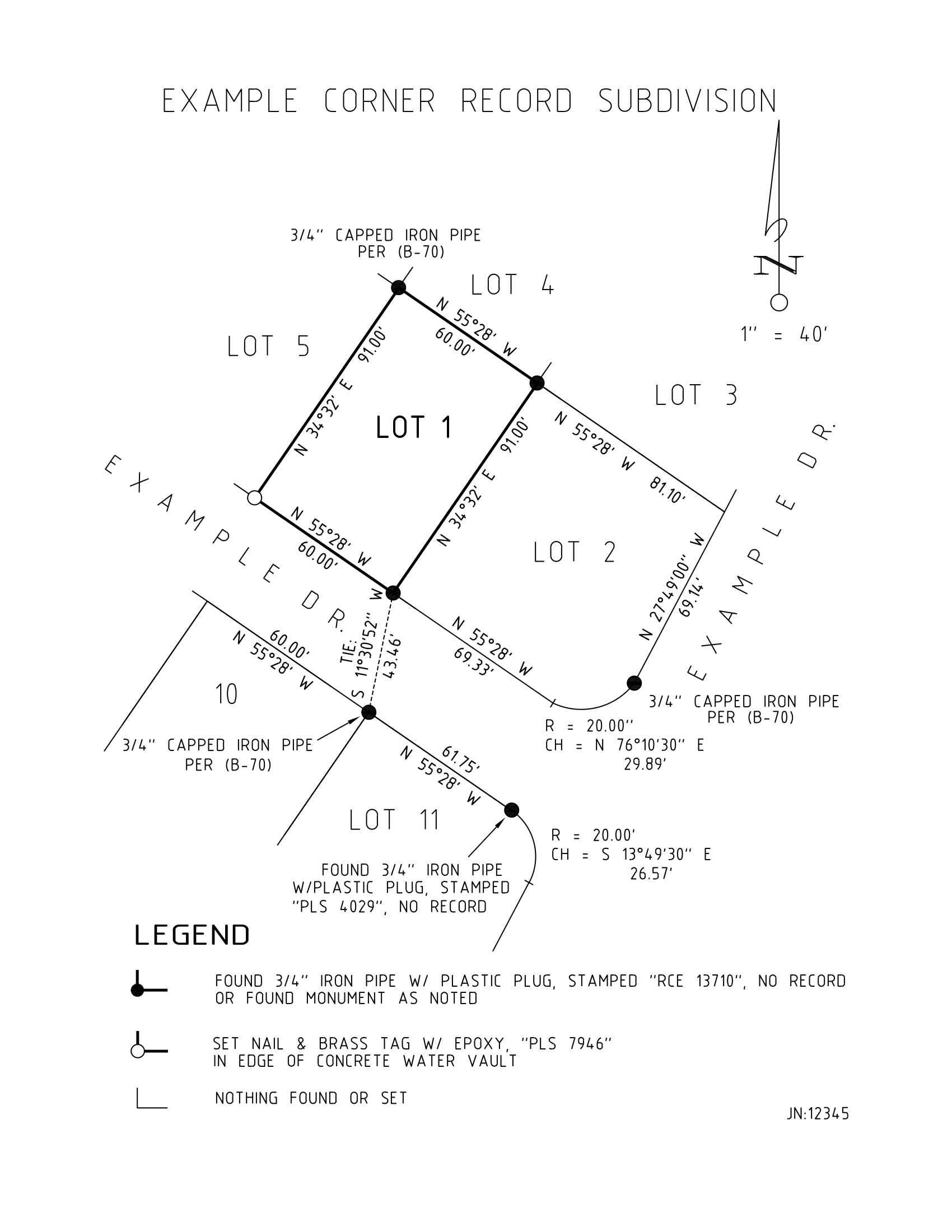 Example corner record — Turner & Associates